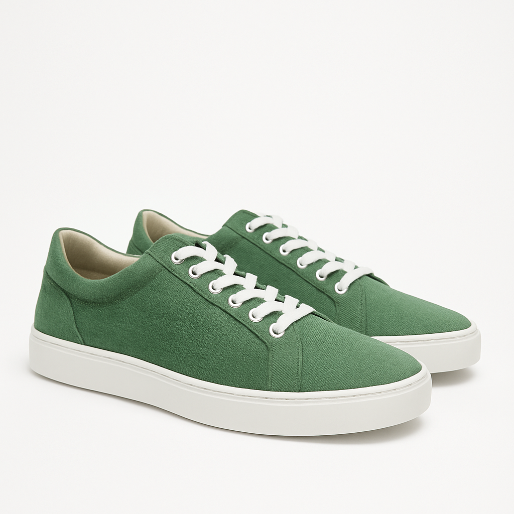 Grüne Leinen-Sneaker - Eckhurst Schuhe